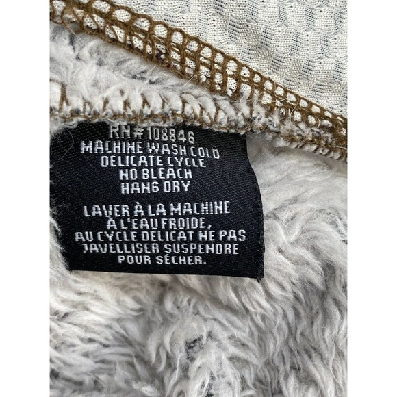 Kuhl Womens Flight Vest XS Stone Mid-Weight Fleece Zipper Pockets Stowaway Hood - Picture 8 of 9